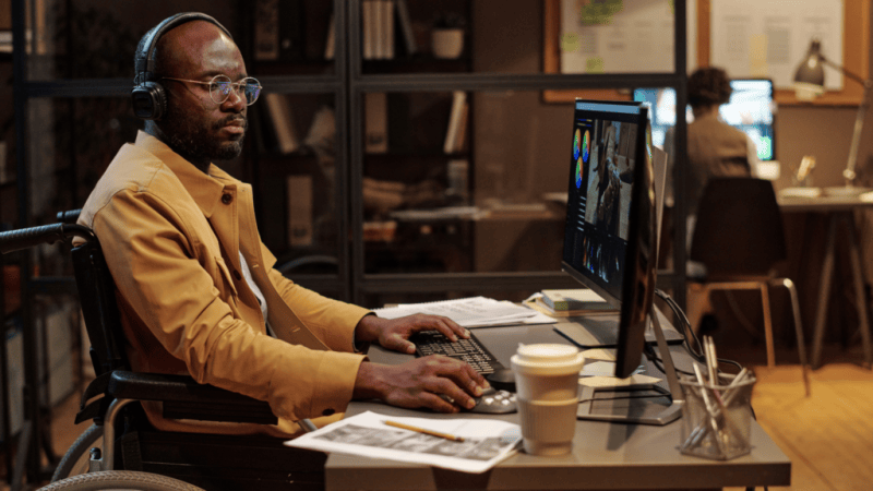 man at computer